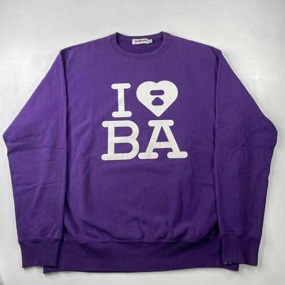 BAPE Vintage "I Love Bape" Purple Crewneck XL - Picture 1 of 9